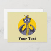 Lila Cartoon Postkarte (Vorne/Hinten)