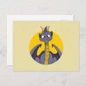 Lila Cartoon Postkarte (Vorne/Hinten)