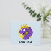 Lila Cartoon Postkarte (Stehend Vorderseite)