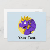 Lila Cartoon Postkarte (Vorne/Hinten)