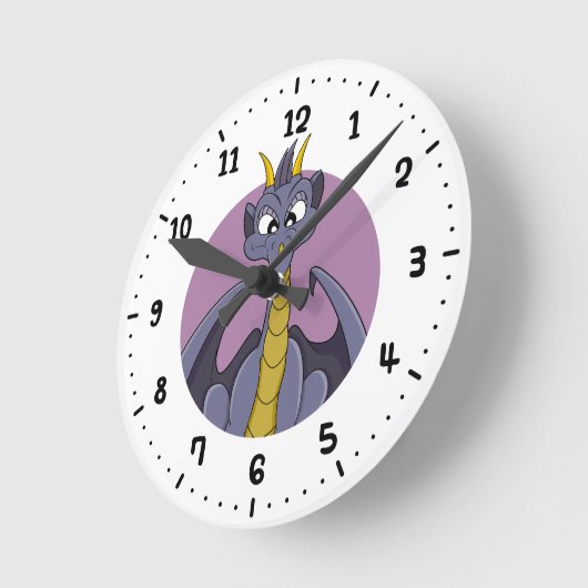 Lila Cartoon rund um die Uhr (Winkel)