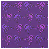 Lila Cartoon Schädelmuster Stoff (Nahaufnahme)