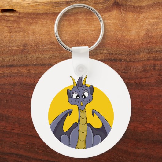 Lila Cartoon Schlüsselanhänger (Rückseite)