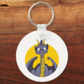 Lila Cartoon Schlüsselanhänger (Vorderseite)