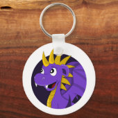 Lila Cartoon Schlüsselanhänger (Vorderseite)