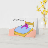 Lila Cat Get Well Bald Card Karte (Gelbe Blume)