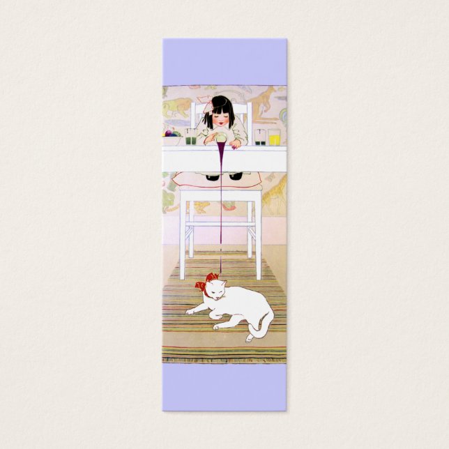 Lila Cat Gift Card/Lesezeichen (Vorderseite)