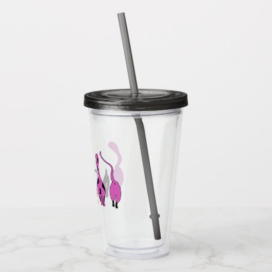 Lila Cat-Hintern Acryltrinkbecher (Links)
