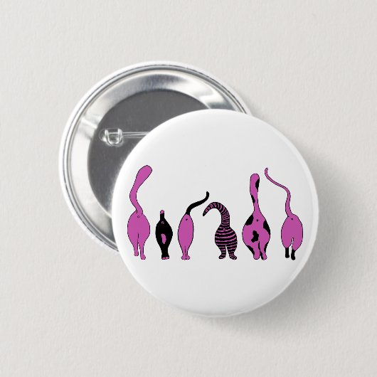 Lila Cat-Hintern Button (Vorne & Hinten)