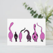 Lila Cat-Hintern Dankeskarte (Stehend Vorderseite)