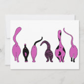 Lila Cat-Hintern Einladung (Vorderseite)