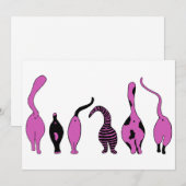 Lila Cat-Hintern Einladung (Vorne/Hinten)