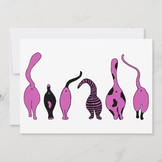 Lila Cat-Hintern Feiertagskarte (Vorderseite)