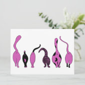 Lila Cat-Hintern Feiertagskarte (Stehend Vorderseite)