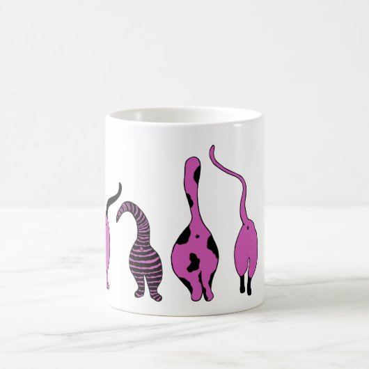 Lila Cat-Hintern Kaffeetasse (Mittel)