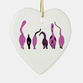 Lila Cat-Hintern Keramik Ornament (Rechts)