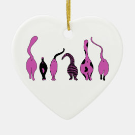 Lila Cat-Hintern Keramik Ornament