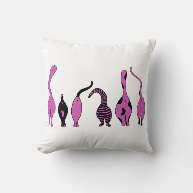 Lila Cat-Hintern Kissen (Vorderseite)