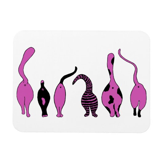 Lila Cat-Hintern Magnet (Horizontal)