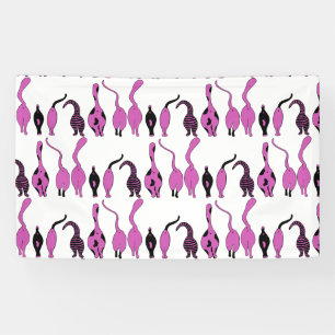 Lila Cat Hintern Muster Banner