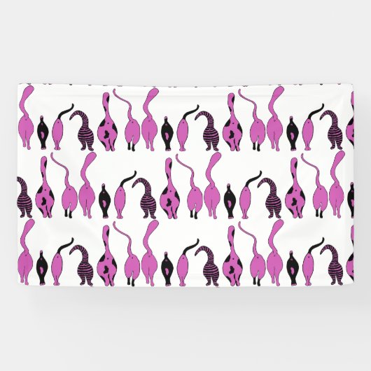 Lila Cat Hintern Muster Banner (Horizontal)