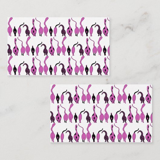Lila Cat Hintern Muster Begleitkarte (Vorne/Hinten)