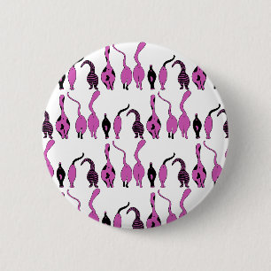 Lila Cat Hintern Muster Button