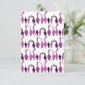 Lila Cat Hintern Muster Dankeskarte (Stehend Vorderseite)