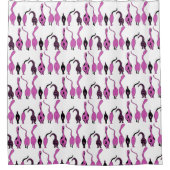 Lila Cat Hintern Muster Duschvorhang (Vorderseite)