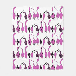 Lila Cat Hintern Muster Fleecedecke