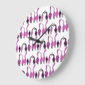 Lila Cat Hintern Muster Große Wanduhr (Winkel)