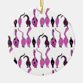 Lila Cat Hintern Muster Keramik Ornament (Vorne)