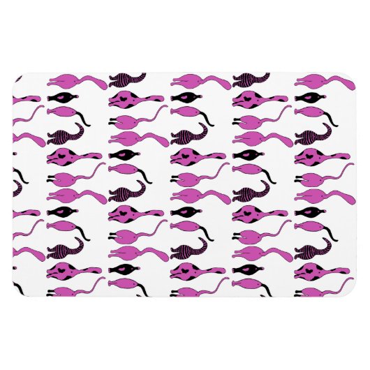 Lila Cat Hintern Muster Magnet (Horizontal)