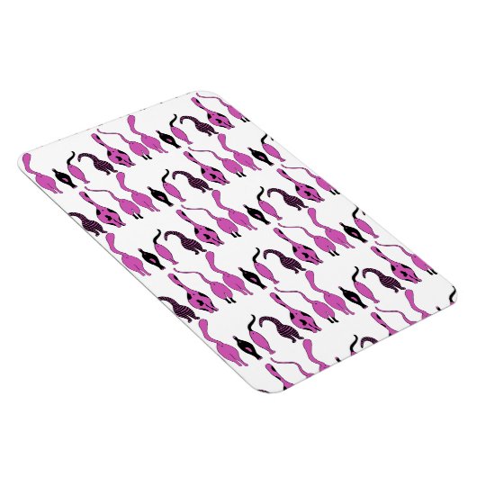 Lila Cat Hintern Muster Magnet (Rechte Seite)