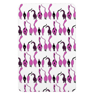 Lila Cat Hintern Muster Magnet