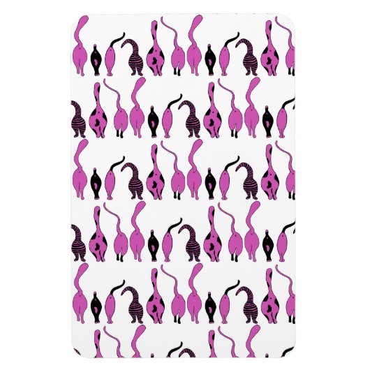 Lila Cat Hintern Muster Magnet (Vertikal)