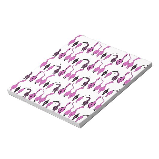 Lila Cat Hintern Muster Notizblock (Rotiert)