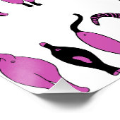 Lila Cat Hintern Muster Poster (Ecke)