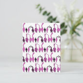 Lila Cat Hintern Muster Postkarte (Stehend Vorderseite)