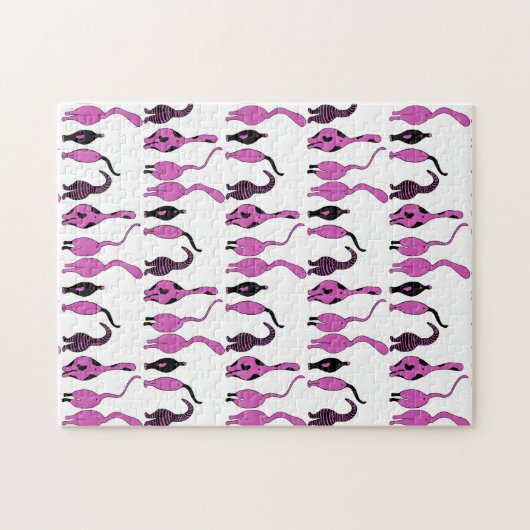 Lila Cat Hintern Muster Puzzle (Horizontal)