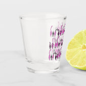 Lila Cat Hintern Muster Schnapsglas (Links)