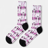 Lila Cat Hintern Muster Socken (Linkes Detail)