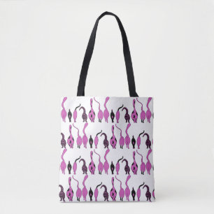 Lila Cat Hintern Muster Tasche