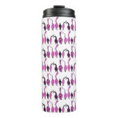 Lila Cat Hintern Muster Thermosbecher (Vorderseite)