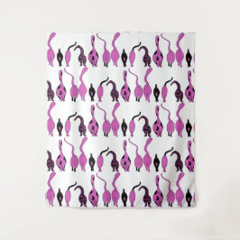 Lila Cat Hintern Muster Wandteppich