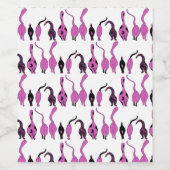 Lila Cat Hintern Muster Weinetikett (Einzelnes Label)