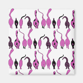 Lila Cat Hintern Patttern Magnet