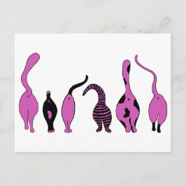 Lila Cat-Hintern Postkarte