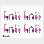 Lila Cat-Hintern Rechteckiger Aufkleber (Blatt)