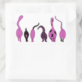 Lila Cat-Hintern Rechteckiger Aufkleber (Tasche)